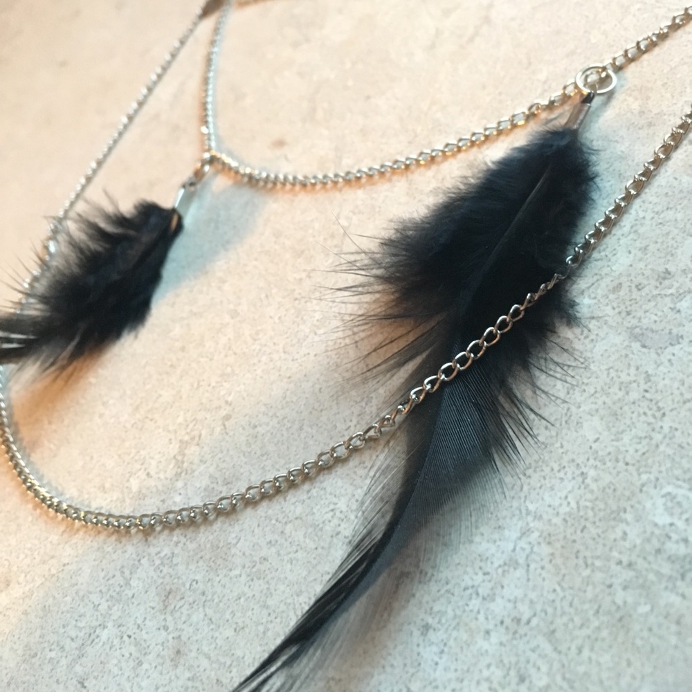 Three tier feather necklace