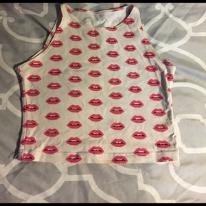 American Apparel lips crop top