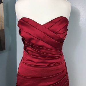 Davids bridal brides maid dress apple red sz 12P