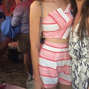 Red and white two piece set