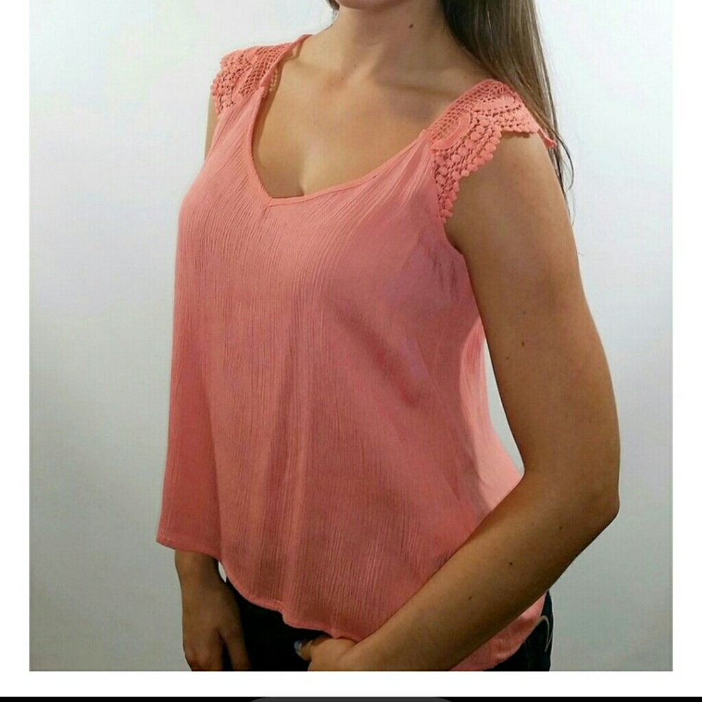 Coral tie back top