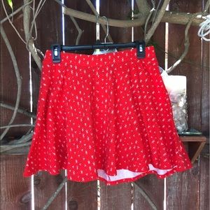 🌈Cute red & white circle/skater skirt! 💜