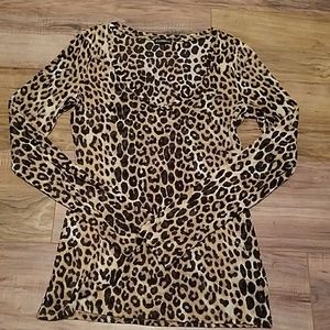 Express cheetah Ultra thin long sleeve t shirt