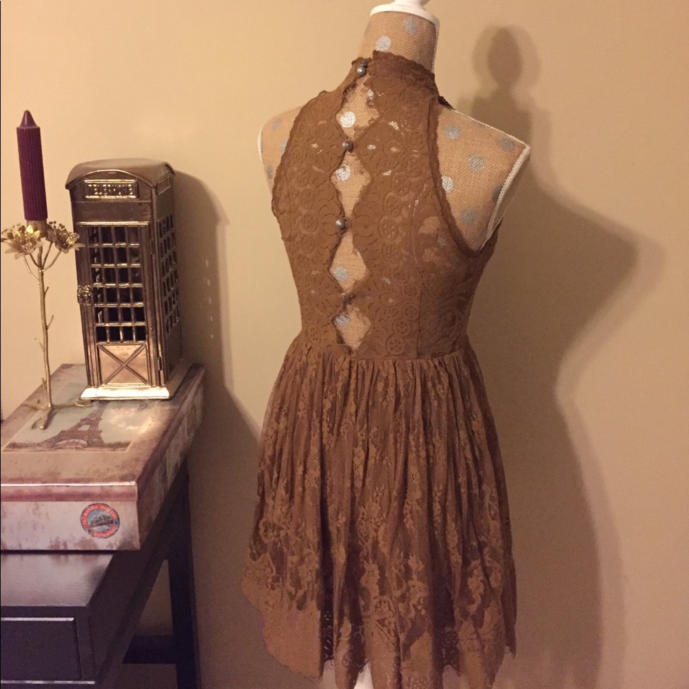 Free People gold Verushka lace dress