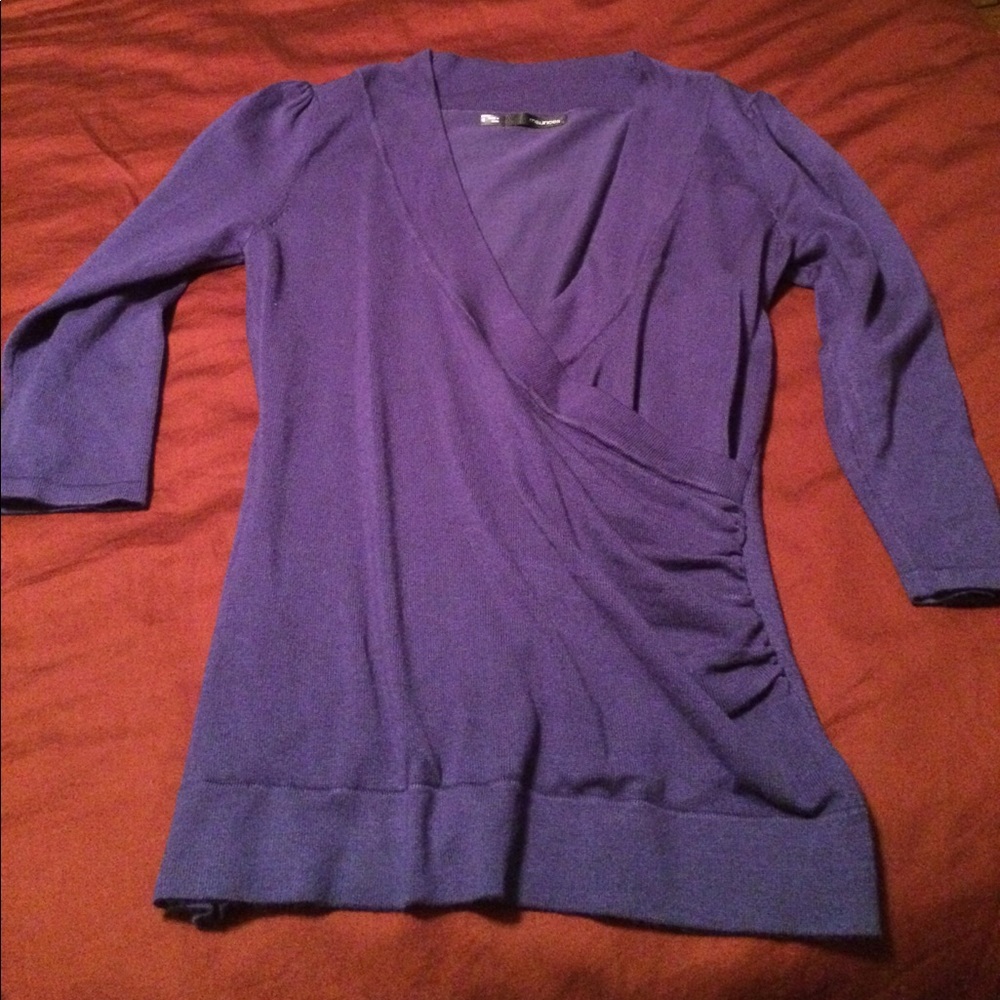 Purple v neck wrap