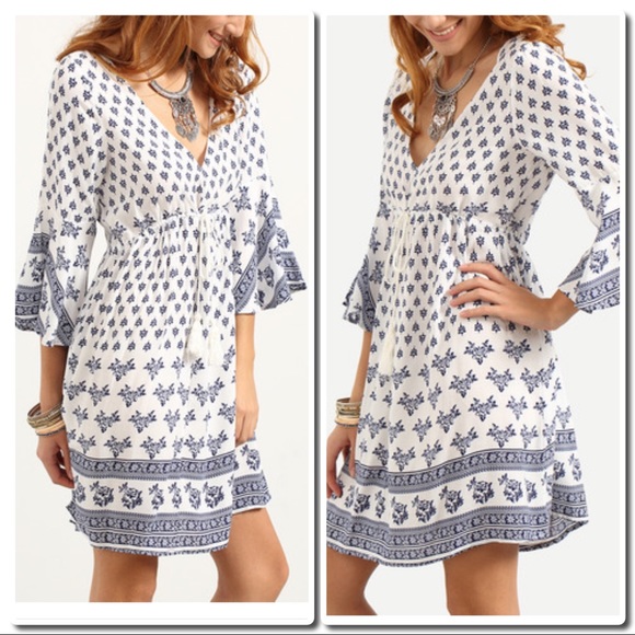 Dresses & Skirts - CCO Tribal Print Drawstring Waist Dress