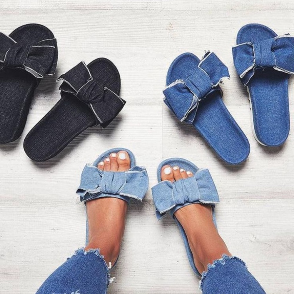Dark Denim Slides!