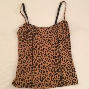 Betsy Johnson leopard tank camisole M