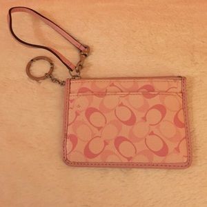 Pink Coach Card holder/wristlet