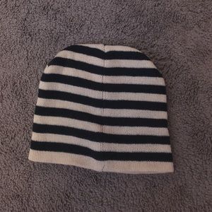 White and navy blue hat