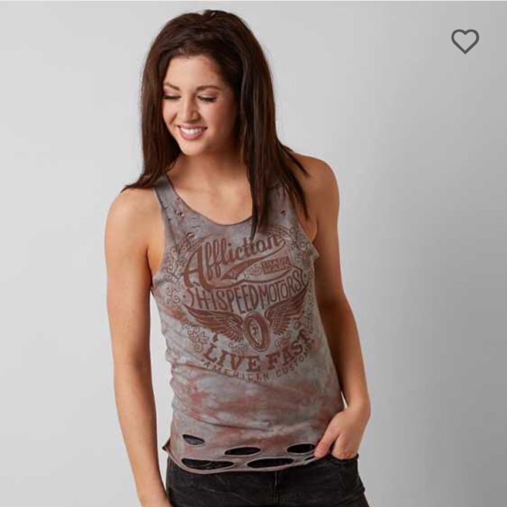 NWOT Distressed Affliction Tank Top
