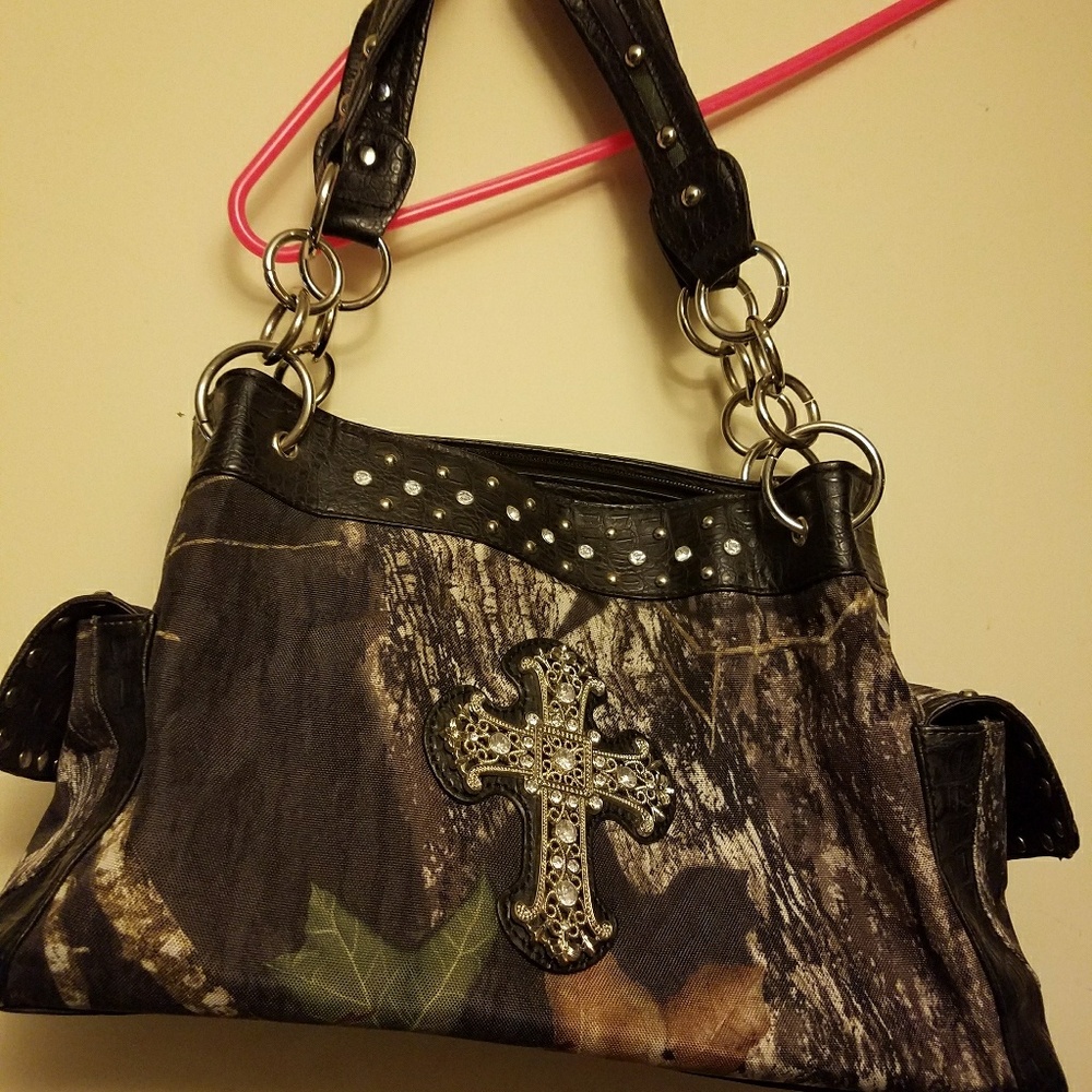 Bling Cross Camo Purse