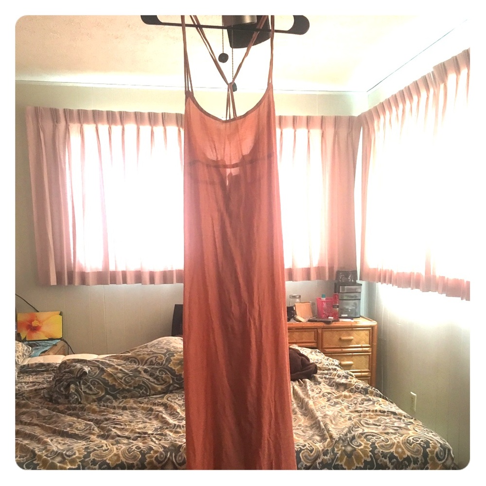 WORN ACACIA MOOREA DRESS IN PAPAYA
