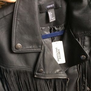 F21 NWT fringe Moto jacket with pockets small
