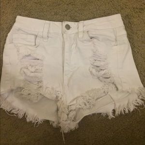 Brandy Melville white high-waisted shorts