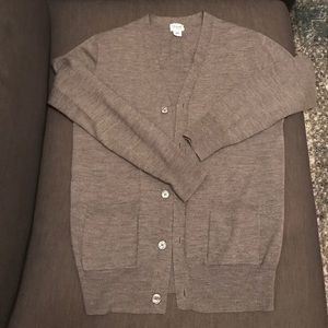 Men's gray wool cardigan