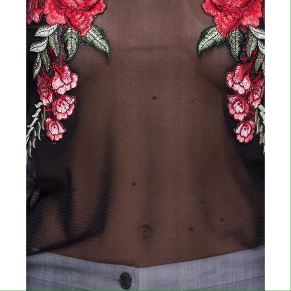 💎NEW💎 Cascading Rose Mesh Crop Tee - Picture 5 of 8