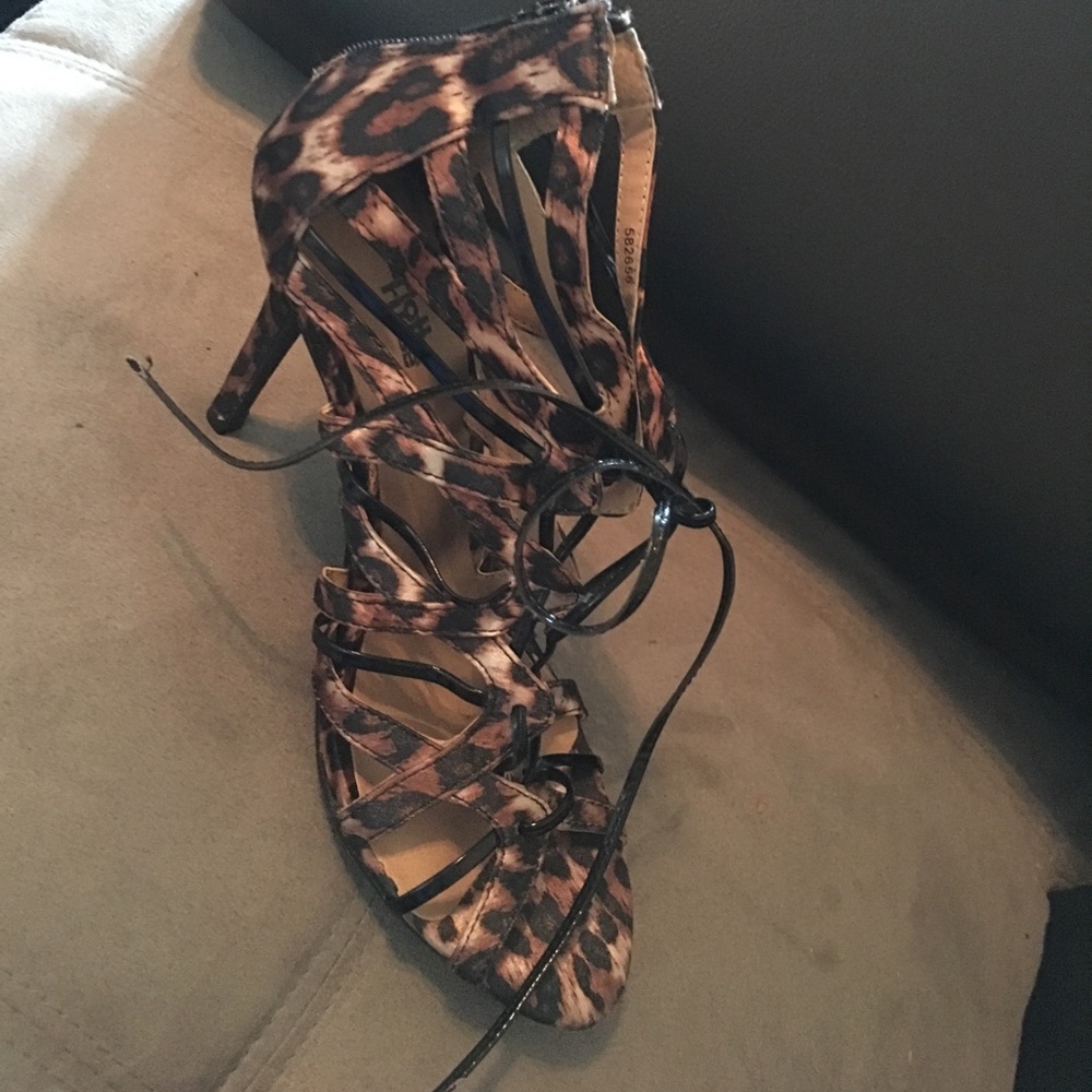 Charlotte Russe leopard open toe heels
