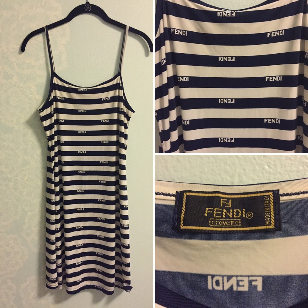 Vintage Fendi Stripe Slip Dress