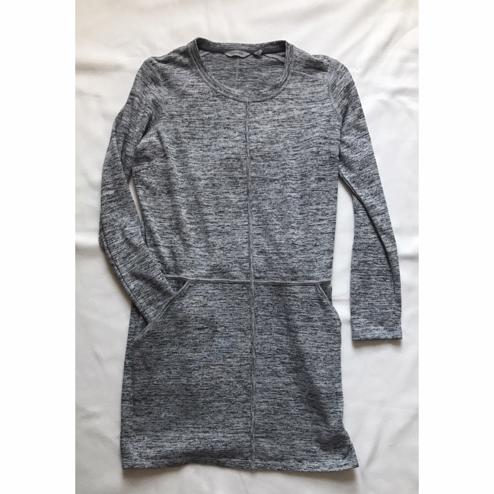 Athleta Gray Long-Sleeve Dress, Medium