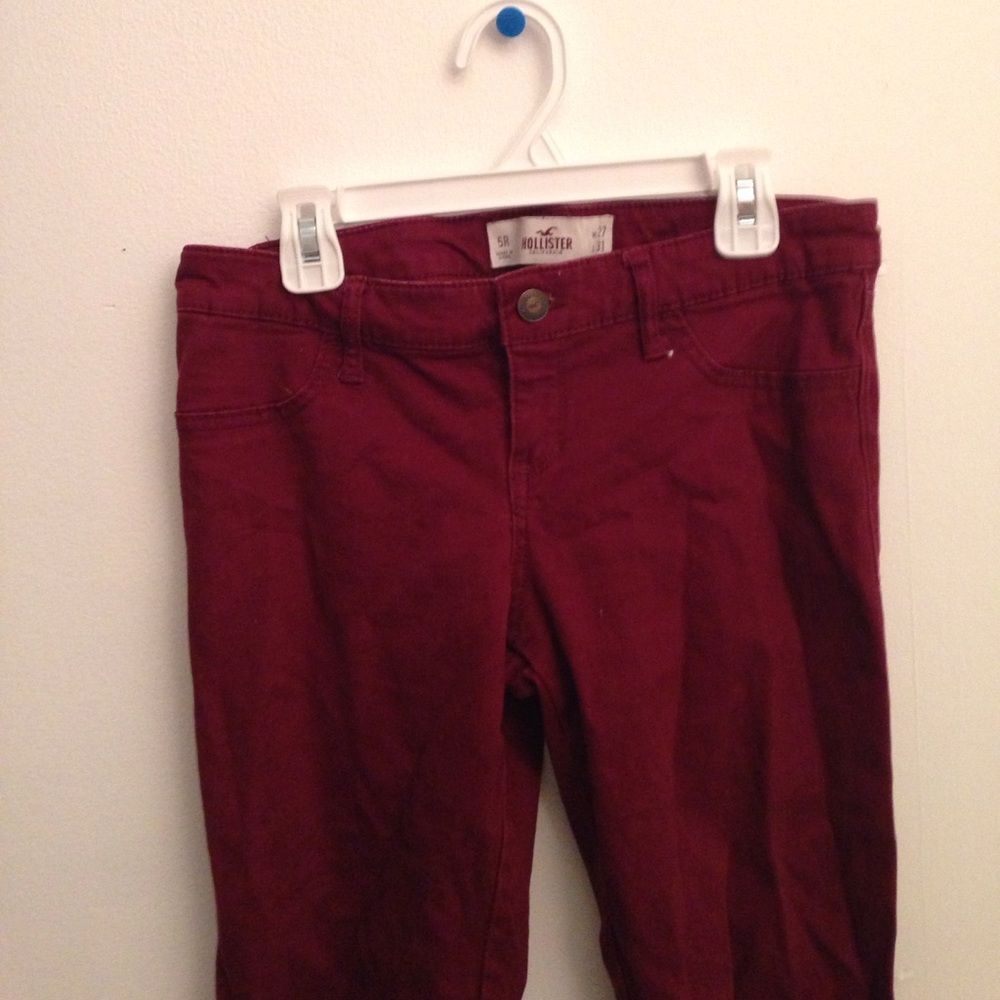 maroon hollister jeans
