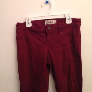 maroon hollister jeans