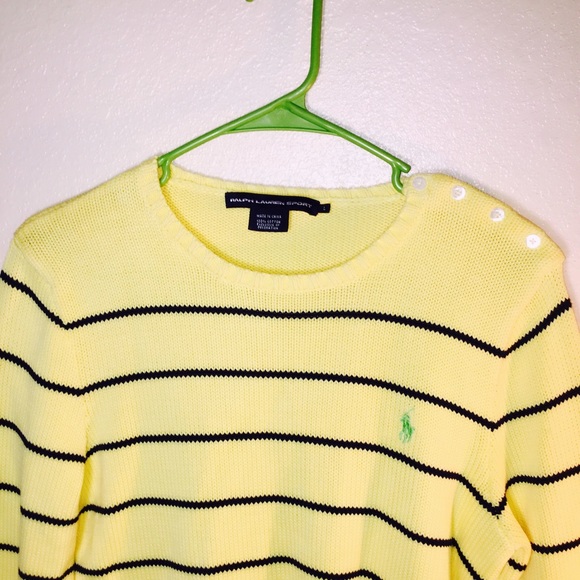 ✨🌟Ralph Lauren Sport Yellow & Navy Sweater - Picture 2 of 6