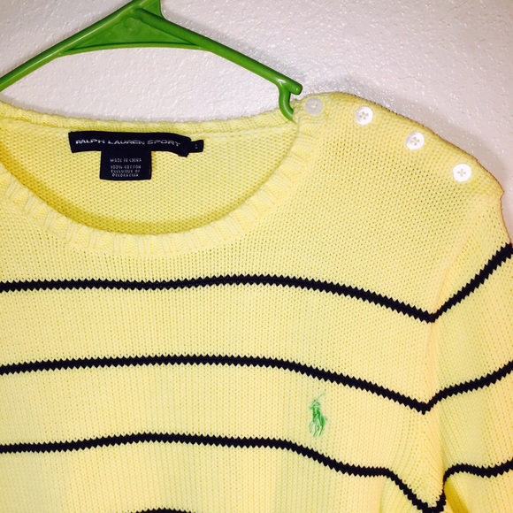 ✨🌟Ralph Lauren Sport Yellow & Navy Sweater - Picture 3 of 6