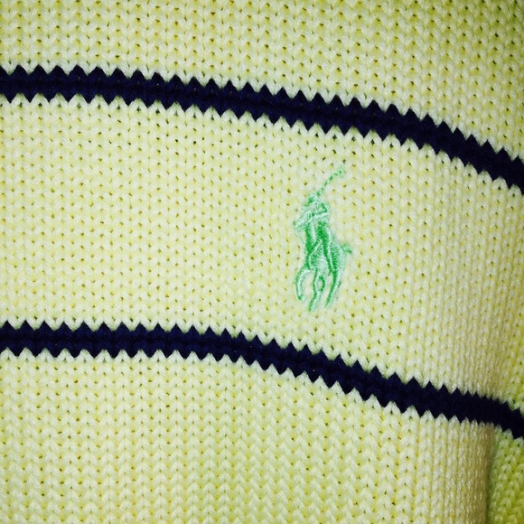 ✨🌟Ralph Lauren Sport Yellow & Navy Sweater - Picture 4 of 6