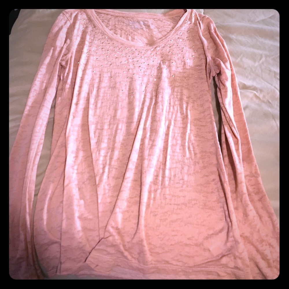 Maurice's long sleeve with gold/peach sequins