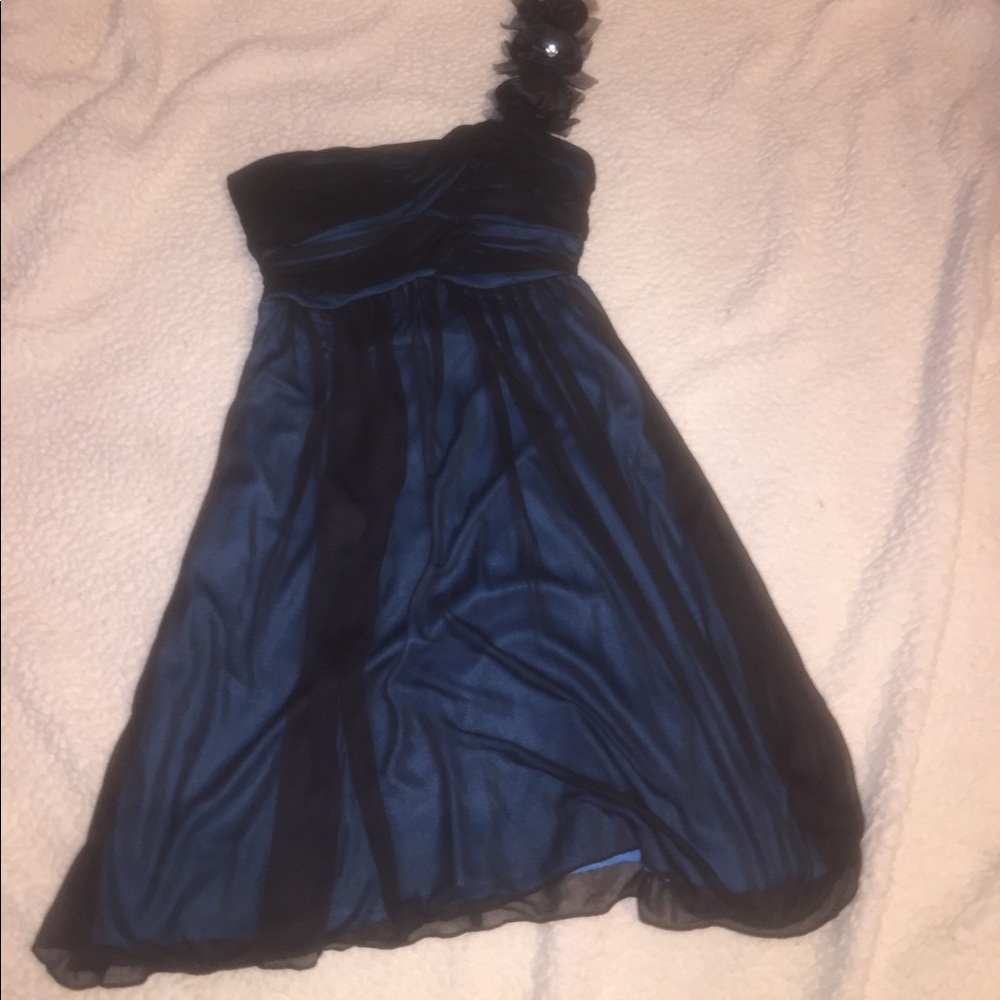 Blue and black dress