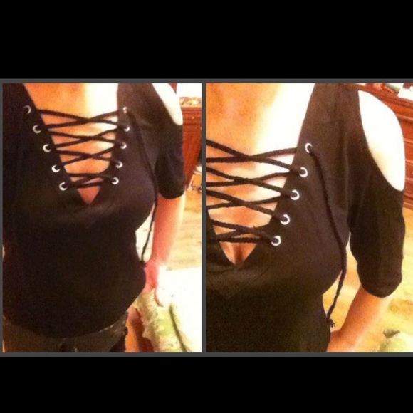 Lace-Up Sexy Open Cold-Shoulder - Military Green - Picture 8 of 8