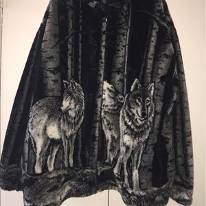 Fur wolf coat