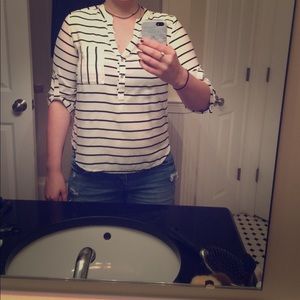 White and black striped shirt
