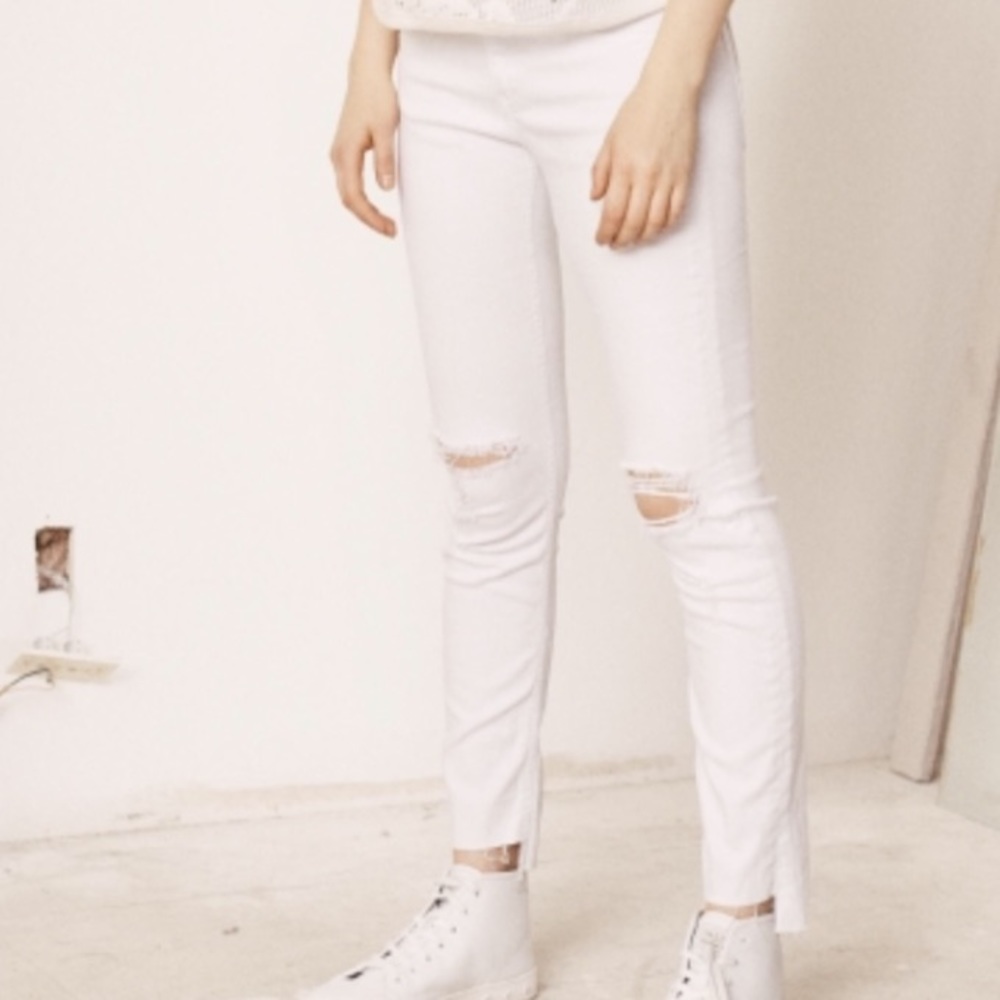 White destroyed denim rag&bone jean