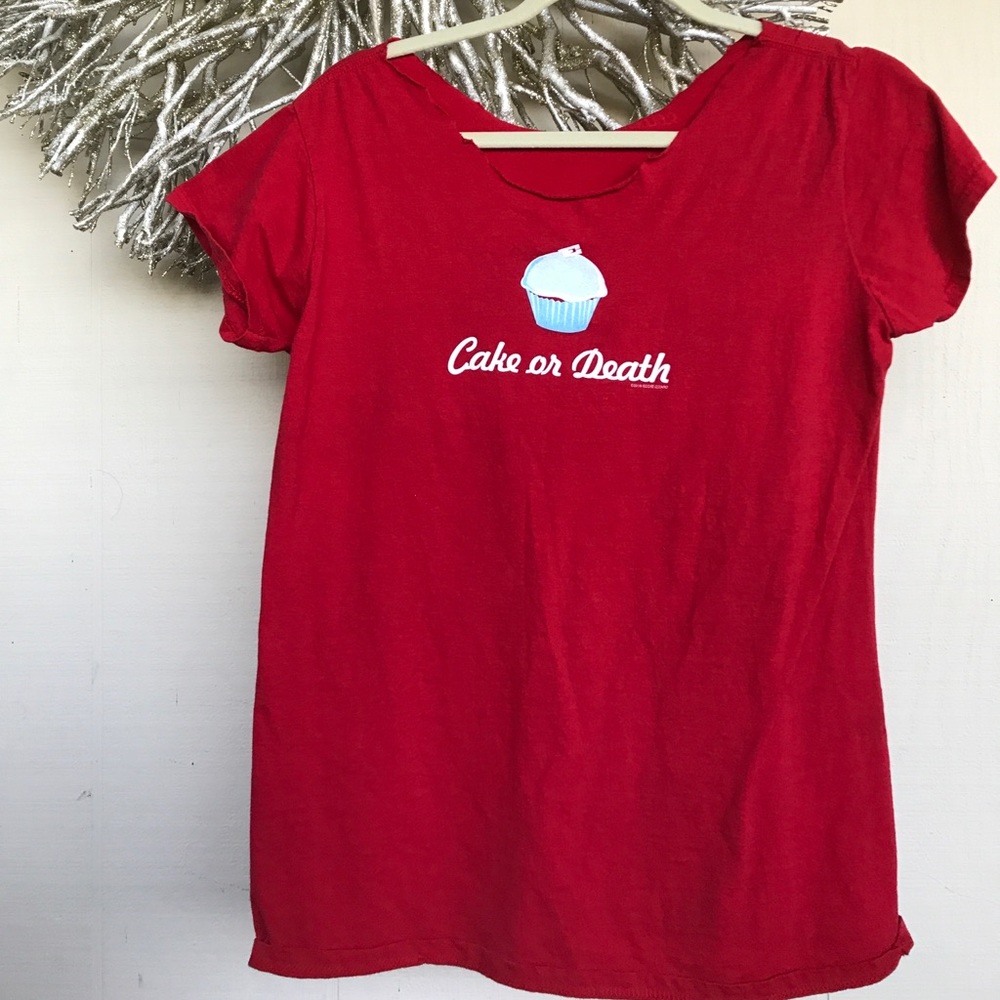 Cake or death flash dance t shirt.