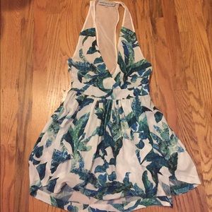 Palm print mini dress
