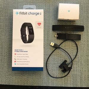 Fitbit charge 2 black band and charger.