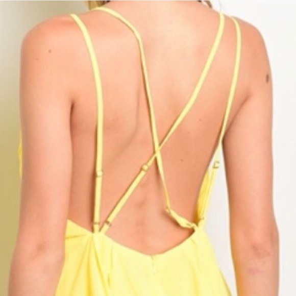 Yellow Strap Back Romper - Picture 3 of 3