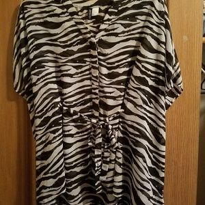 H&M sheer Zebra print top