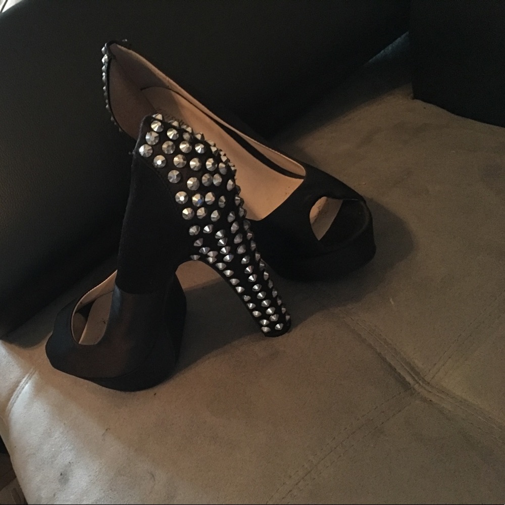 6 inch black studded Zigisho heels