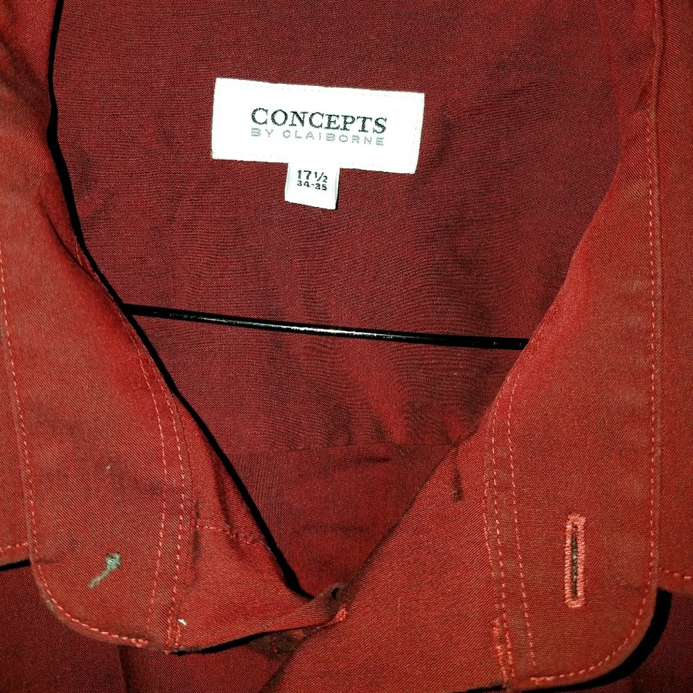 Burgundy mens dress shirt