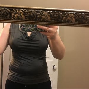 Gray slouched blouse