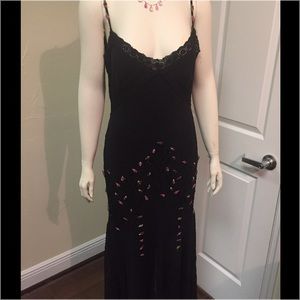 Cache rose and beaded silk gown size 10! Stunning~