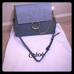 chloe faye shoulder bag Smooth & suede calfskin