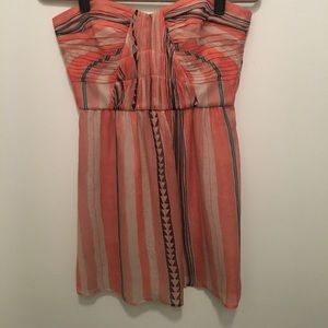 Strapless multi color dress
