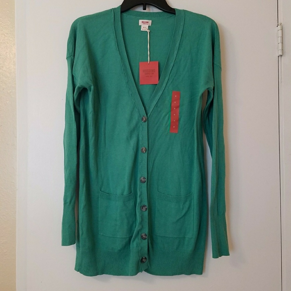 NWT Mossimo green cardigan sweater