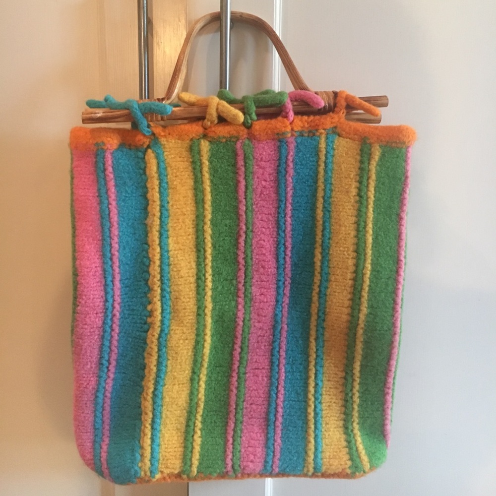 Felted knit tote bag