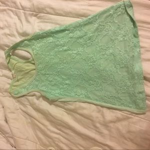 M MINT LACE TANK TOP