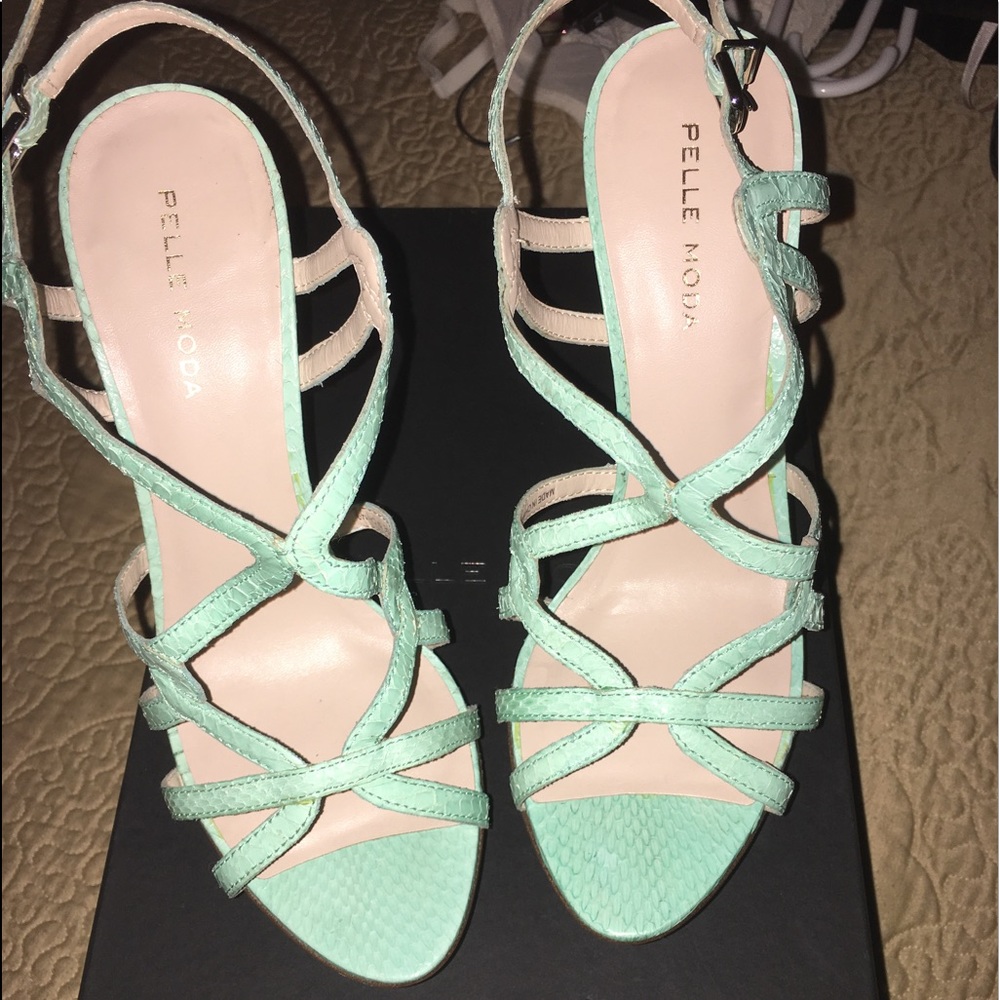 Pelle Moda Mint snake strappy sandal